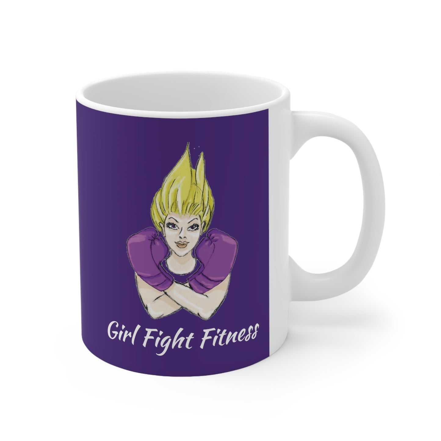 I Fight Like A Girl Ceramic Mug 11oz - Purple