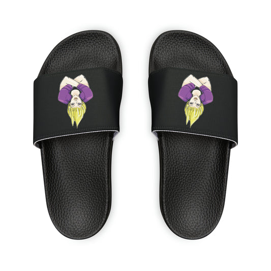 GirlFight Logo Slide Sandals - Black