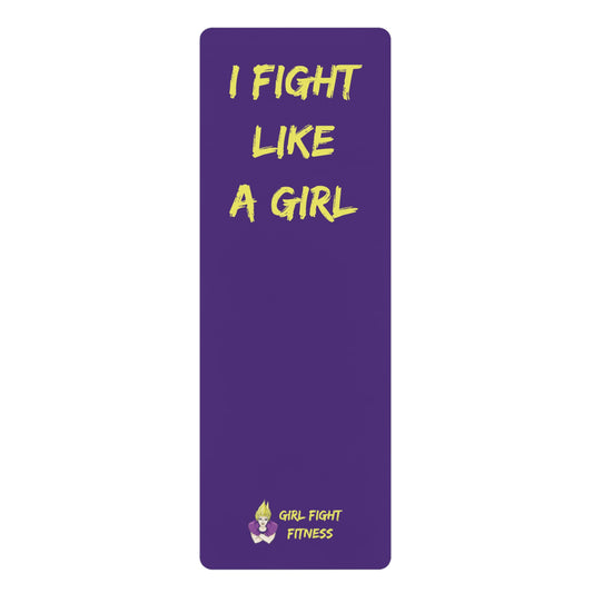 I FIGHT LIKE A GIRL Rubber Yoga Mat - Purple