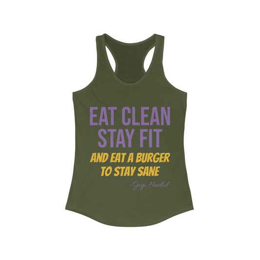 Eat Clean Stay Fit Women's Ideal Racerback Tank