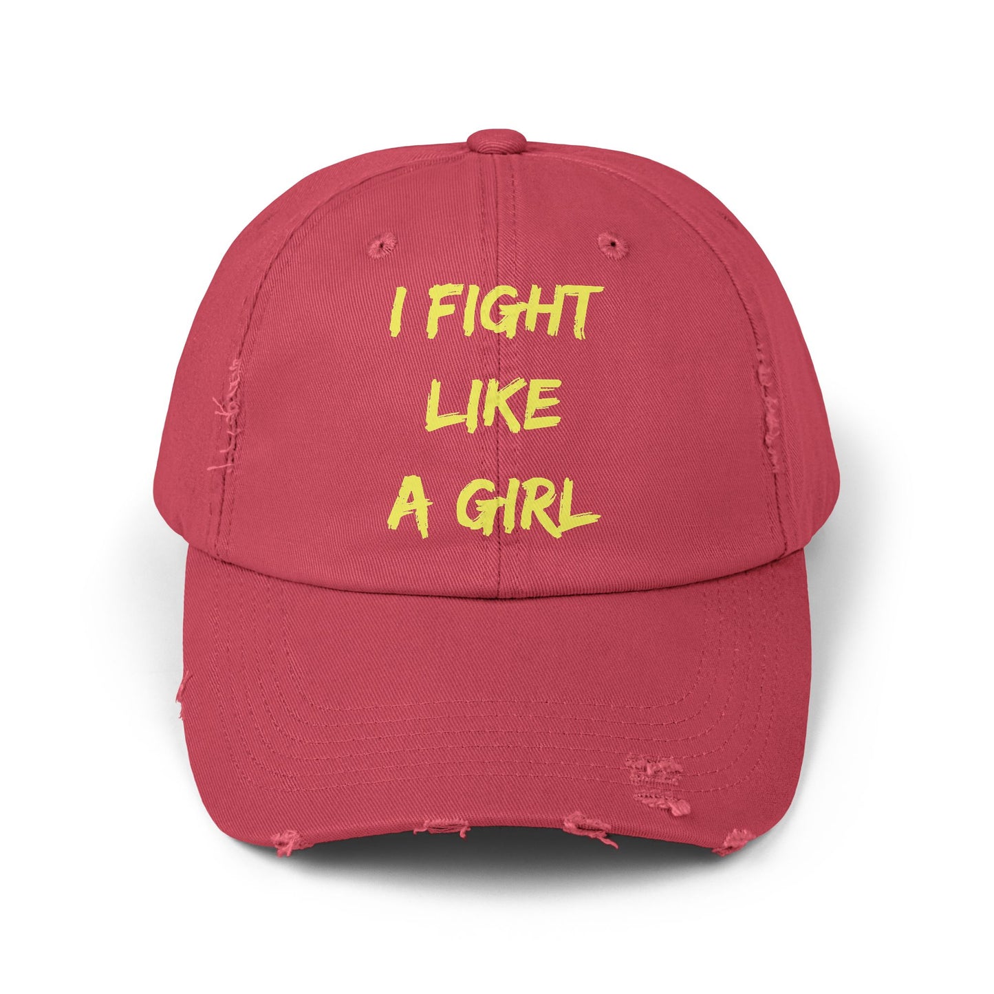 I Fight Like a Girl Unisex Distressed Cap