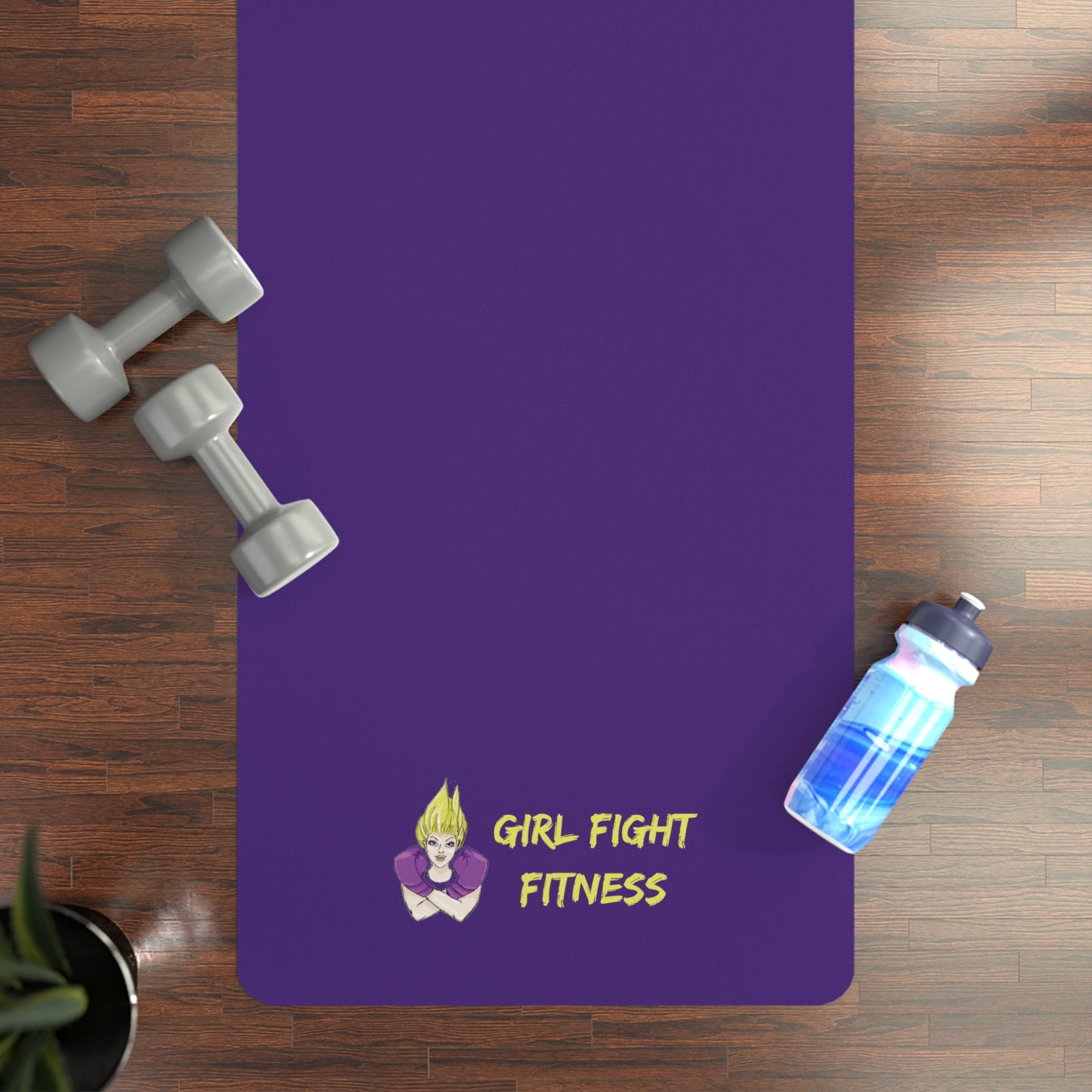 I FIGHT LIKE A GIRL Rubber Yoga Mat - Purple