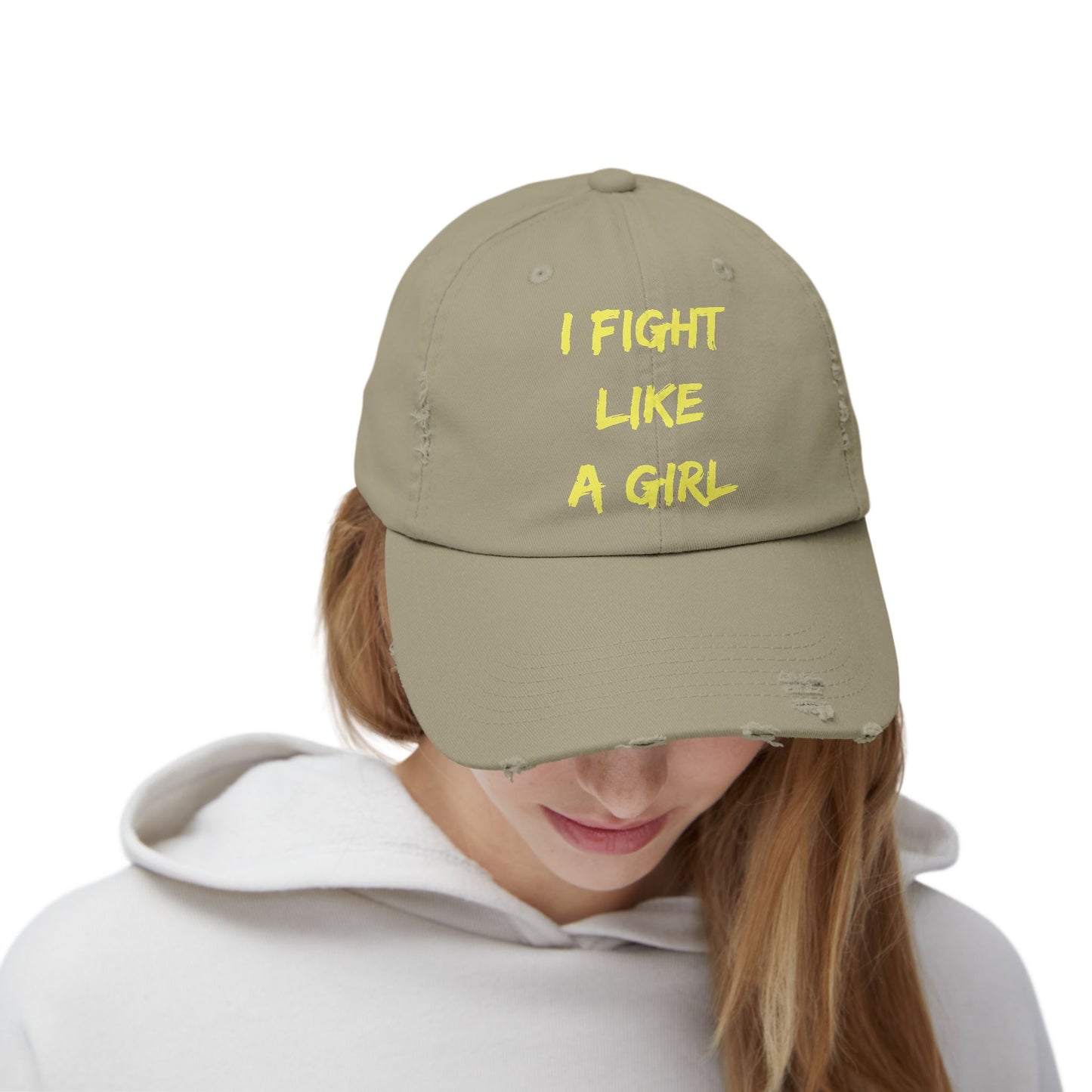 I Fight Like a Girl Unisex Distressed Cap