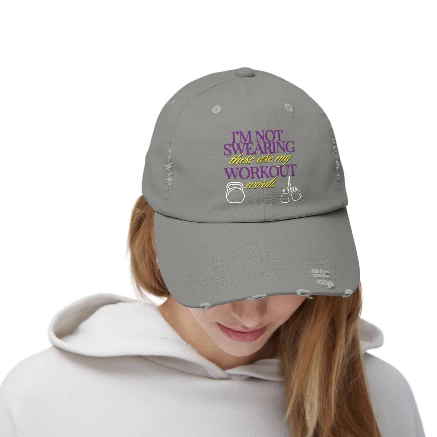 I'm Not Swearing Unisex Distressed Cap