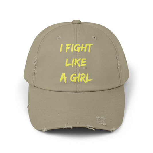 I Fight Like a Girl Unisex Distressed Cap