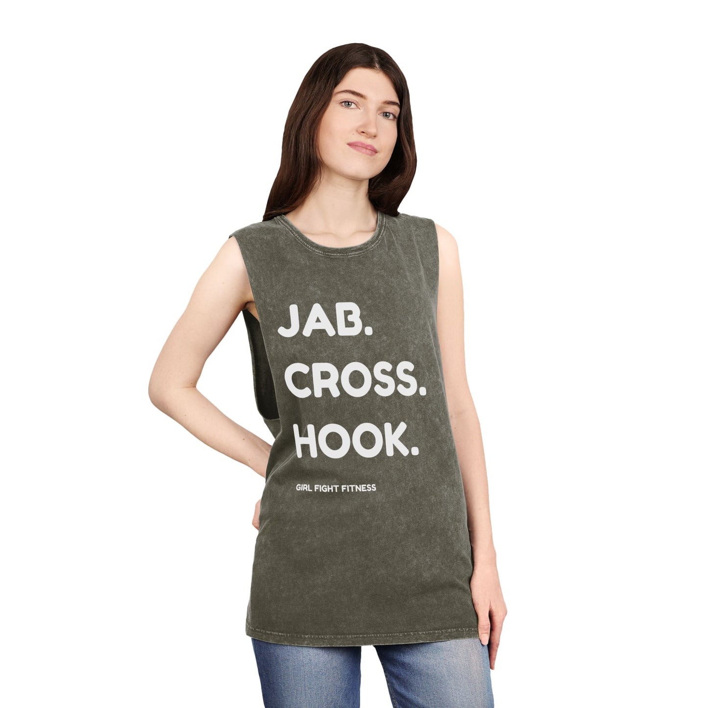 JAB CROSS HOOK - Unisex Stonewash Tank Top