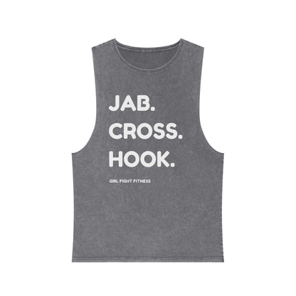 JAB CROSS HOOK - Unisex Stonewash Tank Top