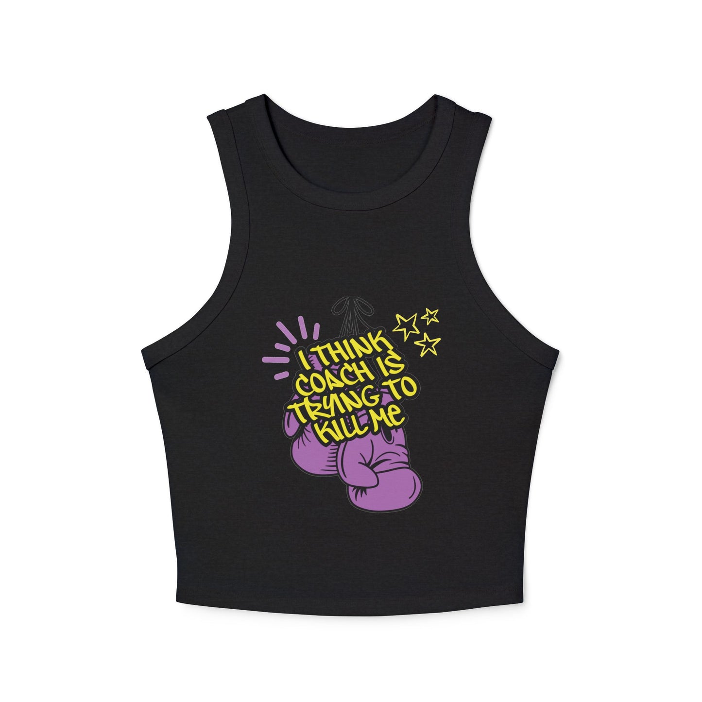 Coach is Trying to Kill Me Women's Micro Rib Racer Tank Top