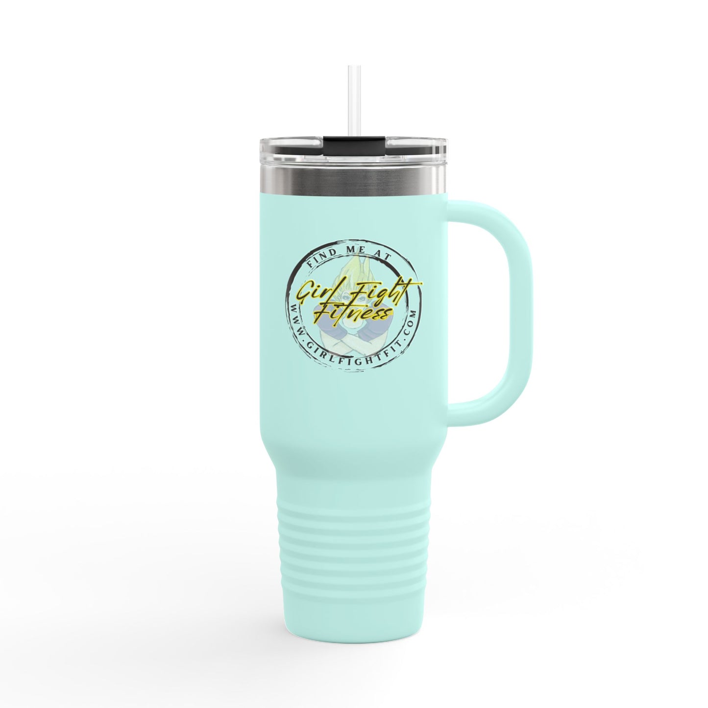 You Can Find Me At - 40 oz. Insulated Travel Mug with Lid & Straw