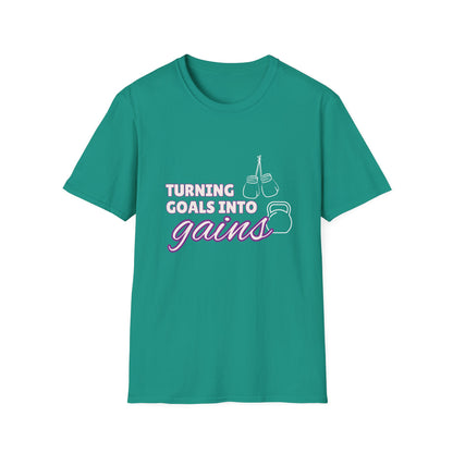 Turning Goals Into Gains -  Unisex Softstyle T-Shirt