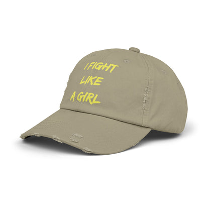 I Fight Like a Girl Unisex Distressed Cap