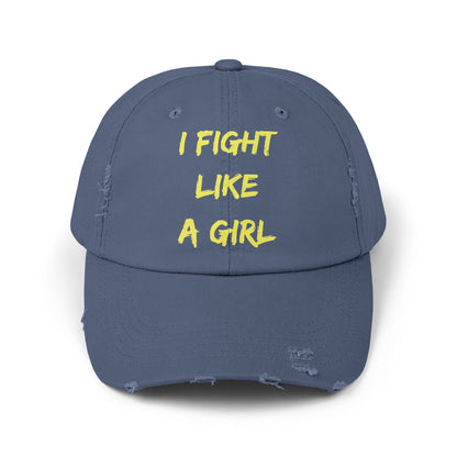 I Fight Like a Girl Unisex Distressed Cap