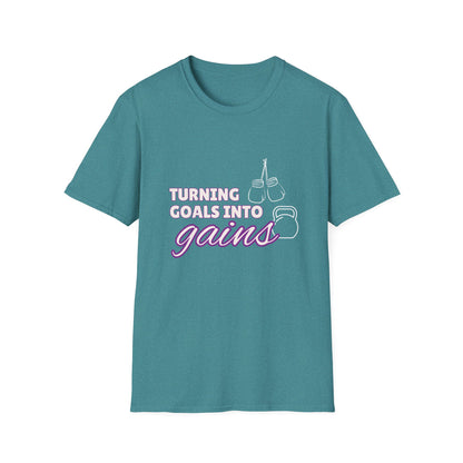 Turning Goals Into Gains -  Unisex Softstyle T-Shirt