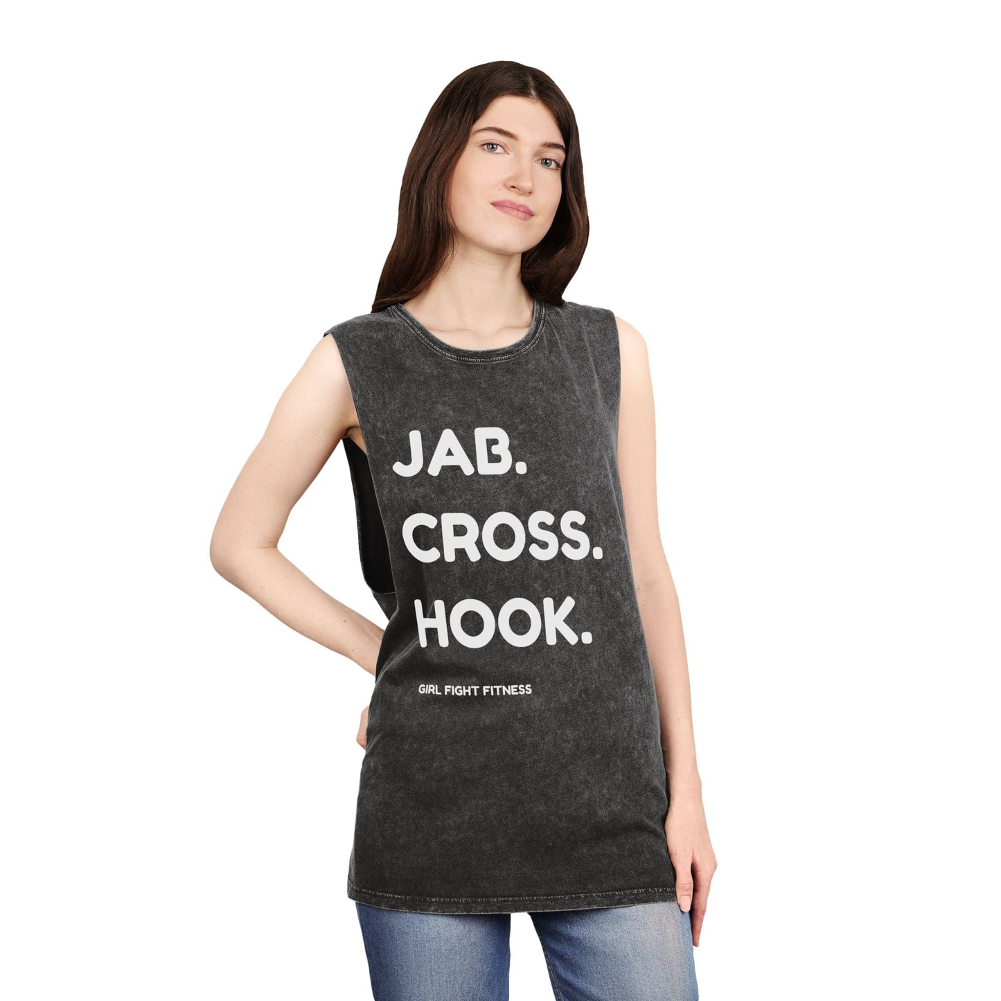 JAB CROSS HOOK - Unisex Stonewash Tank Top