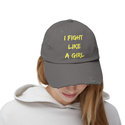 I Fight Like a Girl Unisex Distressed Cap