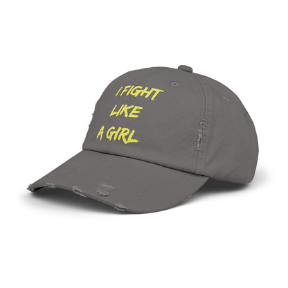 I Fight Like a Girl Unisex Distressed Cap
