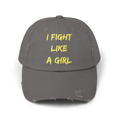 I Fight Like a Girl Unisex Distressed Cap