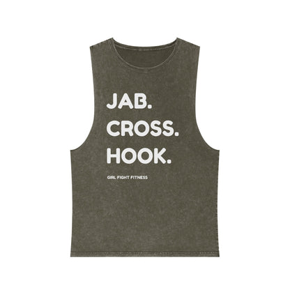 JAB CROSS HOOK - Unisex Stonewash Tank Top