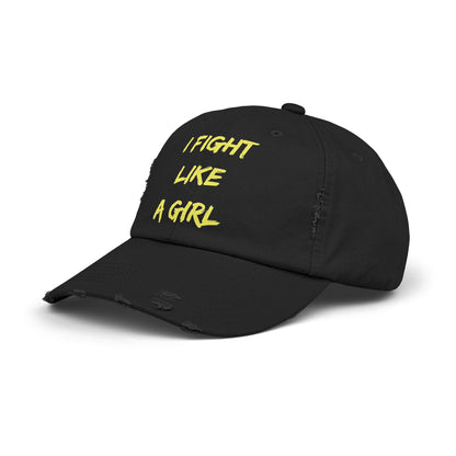 I Fight Like a Girl Unisex Distressed Cap