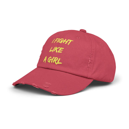 I Fight Like a Girl Unisex Distressed Cap