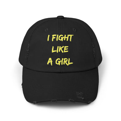 I Fight Like a Girl Unisex Distressed Cap